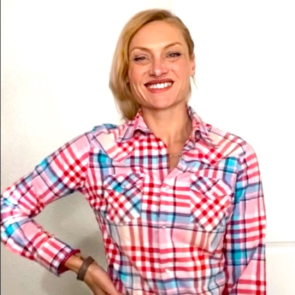 Wrangler Plaid Pearl Snap Up